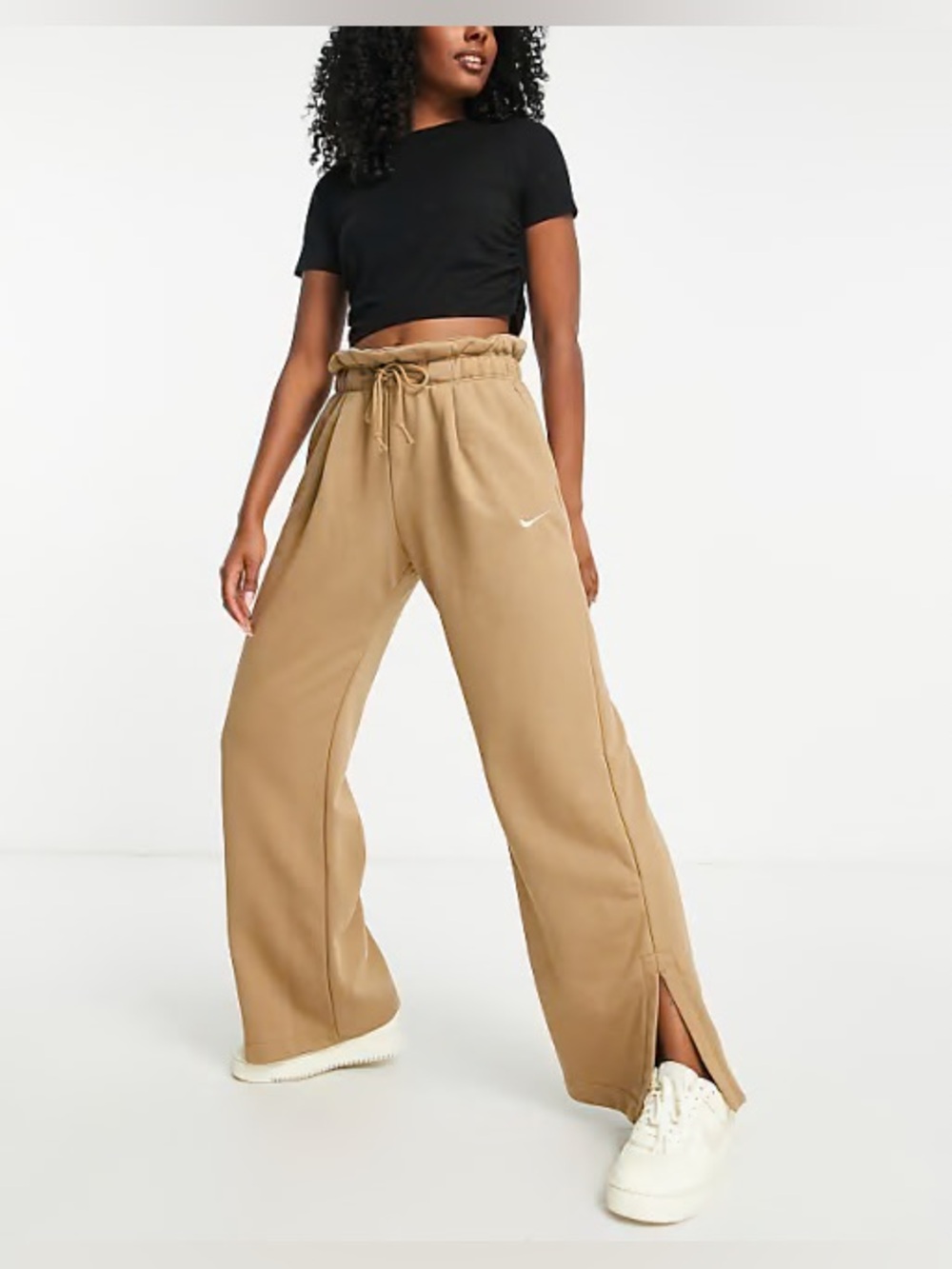 Nike Everyday Modern Pull-On Wide Leg Sweatpants High Paperbag Waist Small